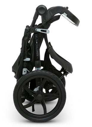 Delta Children Apollo Jogging Stroller - Shock Absorbing Frame with Large Canopy & Recline - Car Seat Compatible, Black