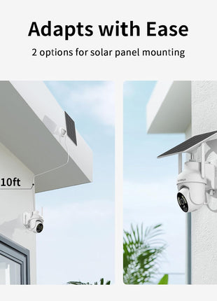 SEHMUA 2K Solar Security Cameras Wireless Outdoor, 2 Pack 360° View Pan/Tilt WiFi Security Camera Outside with Color Night Vision,Easy to Install, PIR Alarm, 2-Way Audio