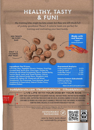 Buddy Biscuits Trainers 10 Oz. Pouch of Training Bites Soft & Chewy Dog Treats Made with Bacon Flavor
