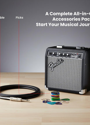 Fender Frontman 10G Guitar Combo Amplifier - Black Bundle with Cable and Austin Bazaar Exclusive 12-Pack Picks