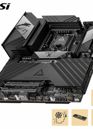 MSI MEG Z890 Unify-X Motherboard, ATX - Supports Intel Core Ultra Processors (Series 2), LGA 1851-110A SPS, DDR5 Memory (9600+ MT/s OC), PCIe 5.0 & 4.0 x16, M.2 Gen5, Thunderbolt 4, Wi-Fi 7, 5G LAN