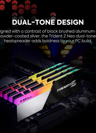 G.SKILL Trident Z Neo Series DDR4 RAM (XMP) 32GB (2x16GB) 4000MT/s CL18-22-22-42 1.40V Desktop Computer Memory U-DIMM (F4-4000C18D-32GTZN)