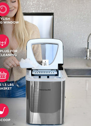 Frigidaire EFIC123-SS Counter Top Maker, Produces 26 pounds Ice per Day, Stainless Steel