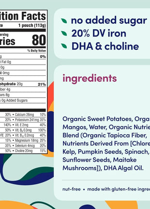 Cerebelly Organic Baby Food Pouches, Veggie & Fruit Variety Pack, DHA, 8ct | 16 Brain Nutrients, Calcium, Non-GMO, BPA-Free, No Added Sugars, Stage 1 & 2, Shelf-Stable, Nut-Free, Dairy-Free, Gluten-Free