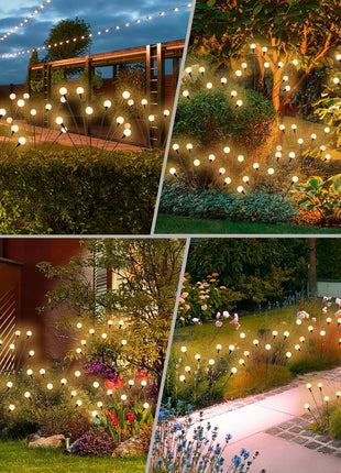 Solar Lights Outdoor Waterproof 4 Pack of 32 LEDs Garden Patio Firefly Decoration Unique Gifts Women Grandparents