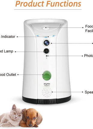 Petalk AI Dog Camera Automatic Treat Dispenser, 5G&2.4G WiFi HD Pet Camera, Remote Treat Tossing