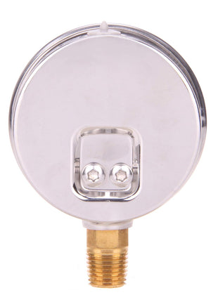 MEASUREMAN 2-1/2 inch Dial Size, Glycerin Filled Pressure Gauge, 0-100psi/kpa, 304 Stainless Steel Case, 1/4 inch NPT Lower Mount