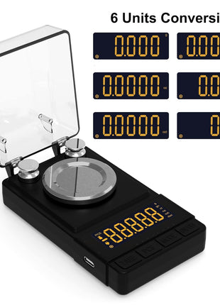 MAXUS Digital Milligram Scale 50g/0.001g, Compact Mg Scale with 20g Calibration Weight and Accessories, Black Powder Scale for Reloading