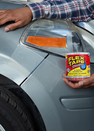 Flex Tape, Original Thick Flexible Rubberized Waterproof Tape - Seal and Patch Leaks, Works Underwater, Indoor Outdoor - Home RV Roof Plumbing and Pool Repairs, Clear, 4 in x 5 ft, Pack of 1