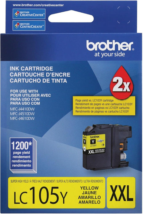 Brother Genuine LC105Y Super High Yield XXL Yellow -Ink -Cartridges