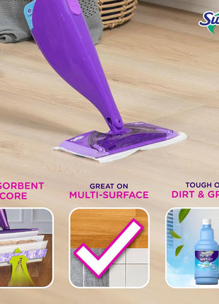 Swiffer WetJet Hardwood Floor Cleaner Spray Mop Pad Refill, Bathroom Cleaning Supplies, Hardwood Floor Cleaner, Multi Surface, 24 Count