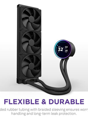 NZXT Kraken Elite 360 2024 - AIO CPU Liquid Cooler - 360mm Radiator - 3 x F120P Fans - Customizable 2.72 inch IPS LCD - NZXT Turbine Pump - AMD® AM5, AM4 - Intel® LGA 1851/1700, 1200/115X - Black