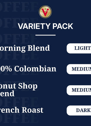 Victor Allen's Coffee Variety Pack (Morning Blend, 100% Colombian, Donut Shop Blend, French Roast), 42 Count, Single Serve Coffee Pods for Keurig K-Cup Brewers