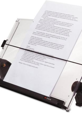 3M in-Line Adjustable Desktop Copyholder Plastic 150 Sheet Capacity Black/Clear MMMDH630