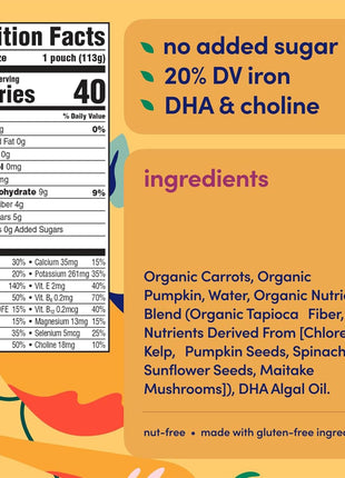 Cerebelly Organic Baby Food Pouches, Veggie & Fruit Variety Pack, DHA, 8ct | 16 Brain Nutrients, Calcium, Non-GMO, BPA-Free, No Added Sugars, Stage 1 & 2, Shelf-Stable, Nut-Free, Dairy-Free, Gluten-Free