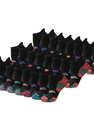 Saucony Women's RunDry Performance 8, 16 Pairs Heel Tab Athletic Socks, S-L, Assorted Darks (8 Pairs), Medium