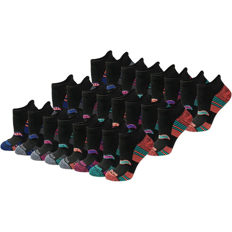 Saucony Women's RunDry Performance 8, 16 Pairs Heel Tab Athletic Socks, S-L, Assorted Darks (8 Pairs), Medium