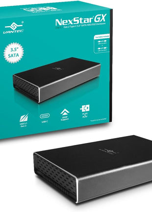 VANTEC NST-371C31-BK USB 3.1 GEN 2 Type-C 3.5 in. SATA HDD and SSD Enclosure
