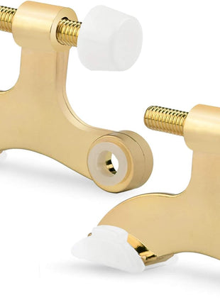 KOVOSCH 2 Pack Hinge Pin Door Stopper Brushed Satin Nickel - Adjustable Heavy Duty Hinge Pin Door Stop with White Rubber Bumper Tips