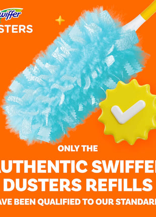 Swiffer Dusters Refill for Cleaning, Made by SWIFFER, Feather & Microfiber Duster Disposable Alternative, for Dusting Furniture, Blinds, Ceiling Fans, Walls, Helps Remove Allergens, Unscented, 18ct