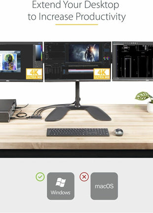 StarTech.com 3-Port DisplayPort 1.4 Splitter, DisplayPort to 3x DP Multi-Monitor Adapter, Triple 4K Computer MST Hub, USB Bus-Powered, Windows Only (MST14DP123DP)