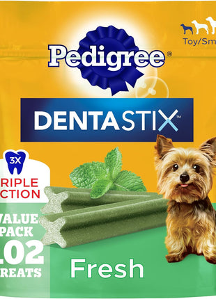 Pedigree Dentastix Dental Chews for Dogs, Small and Toy Breed Dog Treats, Fresh Flavor, 1.54 lb. Bag (102 Treats Total)