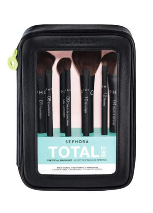 Sephora Favorites Total Set The Total Brush Set - 4 Face Brushes - 4 Eye Brushes - 1 Makeup Bag