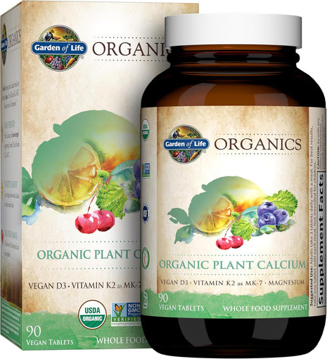 Garden of Life Calcium Supplement with Magnesium & Organic Vitamin D3 K2, Made from Whole Foods, Gluten-Free, 90 Count | Magnesium & Vitamin D3 K2, Made from Whole Foods, Gluten-Free
