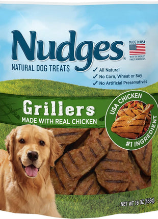 Blue Buffalo Nudges Grillers Natural Dog Treats, Made in the USA with Real Steak, 16-oz Bag