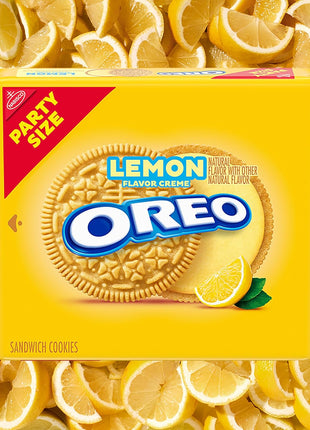 OREO Lemon Creme Sandwich Cookies, Party Size, 24.95 oz