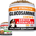 Senior Advanced Glucosamine Joint Supplement + No Poo Treats Bundle - Hip & Joint Pain Relief + Coprophagia Stool Eating Deterrent - Omega-3, Chondroitin, MSM + Probiotics & Digestive Enzymes - 240Ct
