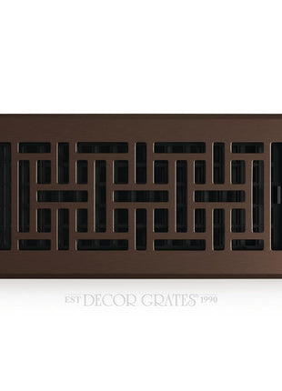 Decor Grates Metal Oriental Decorative Air Vent Cover 4x10 Floor Register ??Adjustable Control Lever ??AC Floor Vent Covers for Home Floor Vents ??Fits 4 x 10 Inch Opening ??Rubbed Bronze (AJH410-RB)