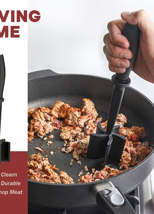 PGYARD Meat Chopper Hamburger Grinder, Kitchen Smasher for Ground Beef | Heat Resistant, 5 Nylon Blade, Burger Grinder Potato Mix Tool, Meat & Poultry Tenderizers, Dishwasher Safe, Black