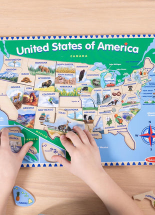 Melissa & Doug USA Map Wooden Puzzle (45 pcs)