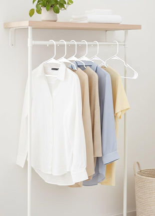 Utopia Home   Plastic Hangers 50 Pack   Space Saving Clothes Hanger   Durable and Strong Closet Organizers and Storage Makes It Ideal Stocking Stuffers or Apartment or Dorm Room Essentials (White)