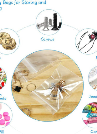 Small Plastic Baggies 2 mil 300pcs, 2 x 3 inch Resealable Clear Zip Top Lock Storage Bags for Pills Jewelry Earring Diamond Painting