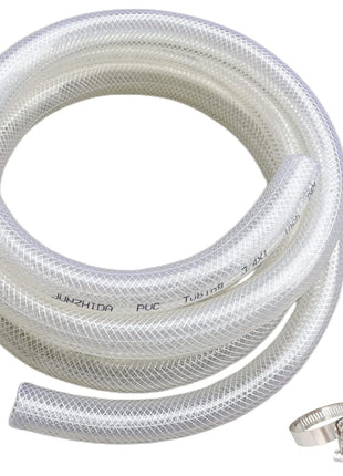 3/4 inch ID x 1 inch OD - 10 Ft High Pressure Braided Clear PVC Tubing Flexible Vinyl Tube, Heavy Duty Reinforced PVC Hose Tubing, BPA Free and Non Toxic
