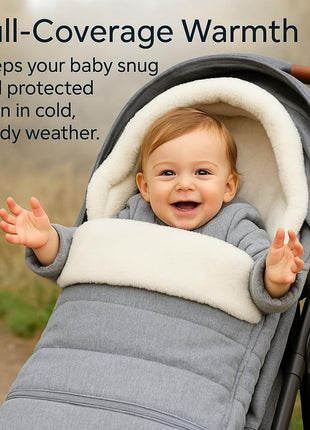 Stroller Footmuff Bunting Bag for Winter â€“ Universal Stroller Cover for Cold Weather, Compatible with UPPAbaby Vista V2 / V3 / Vista/Cruz/Cruz V2 / RumbleSeat/Ridge/Minu â€“ Storage Bag Included