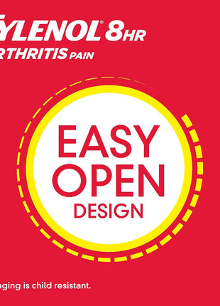 Tylenol 8 Hour Arthritis Pain Extended Fast, Strong Pain Relief Caplets, Acetaminophen 650 mg Each, Relieves Minor Arthritis and Joint Pain, Fever Reducer, Gentle on Stomach, 100 Count