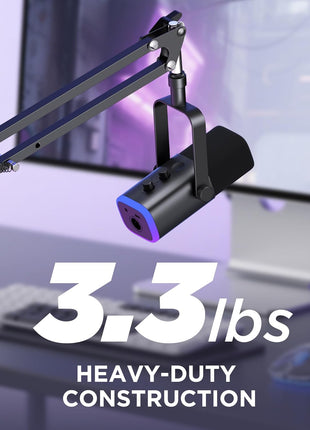 InnoGear Boom Arm Microphone Mic Stand for Blue Yeti HyperX QuadCast SoloCast Snowball Fifine Shure SM7B and other Mic, Medium