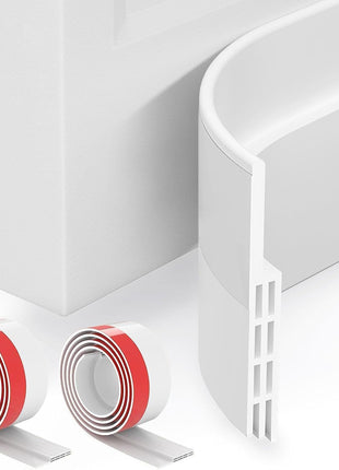 Grotheory 2 Pack Door Draft Stopper, Door Sweep, Weather Stripping Seal | Self-adhesive silicone under door draft stopper for windows and garages, blocks drafts, noise, light, dust and bugs