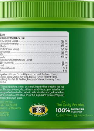 Allergy Immune Soft Chews + Hemp Seed for Dogs - with Curcumin + Glucosamine for Dogs with Hemp - Hip & Joint Dog Supplement with Chondroitin