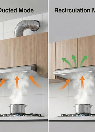 CIARRA Ductless Range Hood 30 inch Under Cabinet Hood Vent for Kitchen Ducted and Ductless Convertible CAS75918A