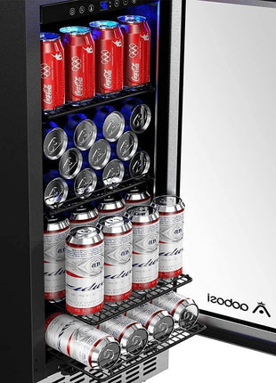AAOBOSI 24 Inch Dual Zone Wine and Beverage Cooler,19 Bottles & 88 Cans Upgraded Wine Fridge,Built-in and Freestanding,Removable Fashion Wooden Frame,Intelligent Digital Temperatrue Control,Low Noise