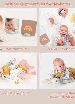 Taf Toys Newborn Developmental Toy Kit, Perfect for Boys and Girls, Includes 12 Essential Boy and Girl Toys for Learning and Stimulation, Ideal New Baby Gift Basket