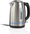 Hamilton Beach Electric Tea Kettle, Water Boiler & Heater, 1.7 Liter, Cordless Serving, 1500 Watts for Fast Boiling, Auto Shutoff and Boil Dry Protection, Stainless Steel with LED Light Ring (41037)