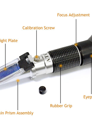 Honey Refractometer for Moisture, Brix and Baume, 3 in 1 Uses, 58 90% Brix Scale Range, Ideal for Honey, Maple Syrup, and Molasses, Bee Keeping Supplies