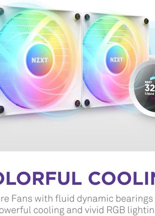 NZXT Kraken 360 RGB - 360mm AIO CPU Liquid Cooler - RL-KR360-W1 - Customizable 1.54" Square LCD Display for Images, Performance Metrics - High-Performance Pump - White