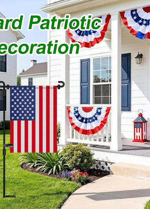 HOOSUN Garden Flag Stand,Premium Garden Flag Holder Pole Metal Powder-Coated Weather-Proof Paint with Graden Flag Clip and Spring Stoppers Without Flag Garden Decorations