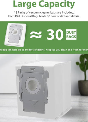 20 Pack Vacuum Bags for iRobot Roomba i7 i7+ i8 i8+ i3 i3+ i4 i4+ i6 i6+ j7 j7+ s9 s9+, i and s and j Series Clean Base Automatic Dirt Disposal Bags